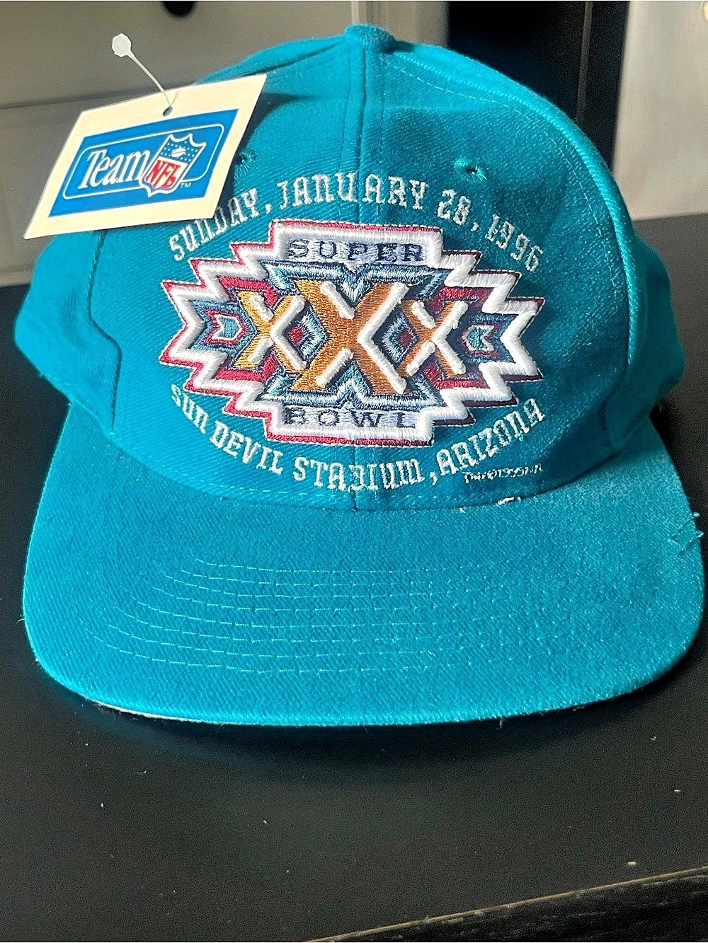 Team NFL 1996 Super Bowl XXX - Sun Devil Stadium NWT Hat in Teal